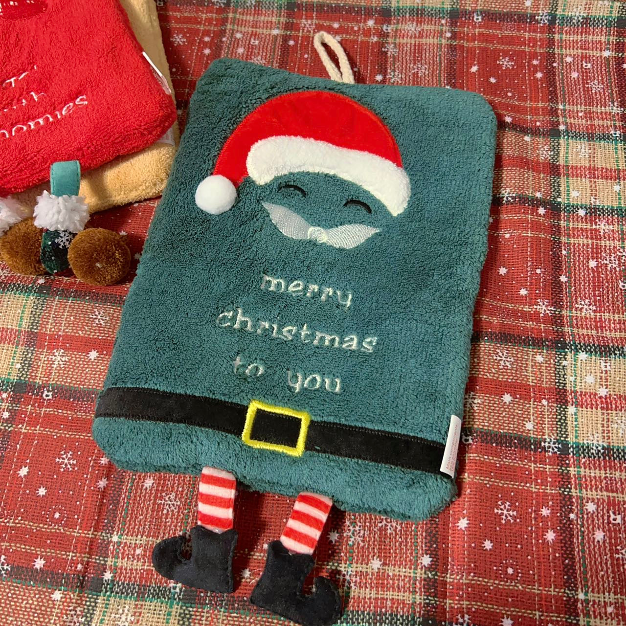 Christmas Square Hand Towel with Legs - 4 Colors | Christmas Gift