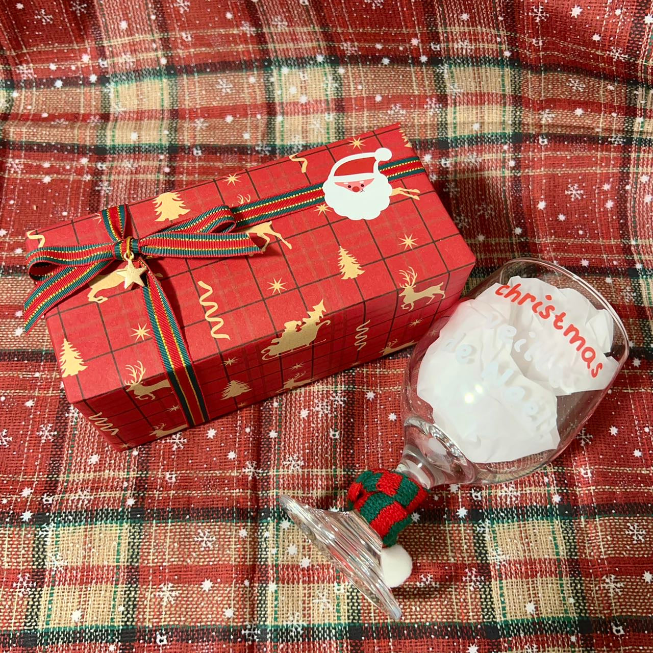 Christmas Footed Wine Glass - 300ML | Christmas Gift