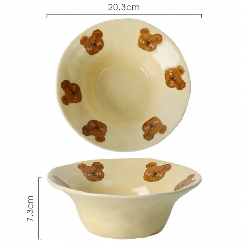 Emo Bear Flared Ceramic Bowl – 500ML Capacity