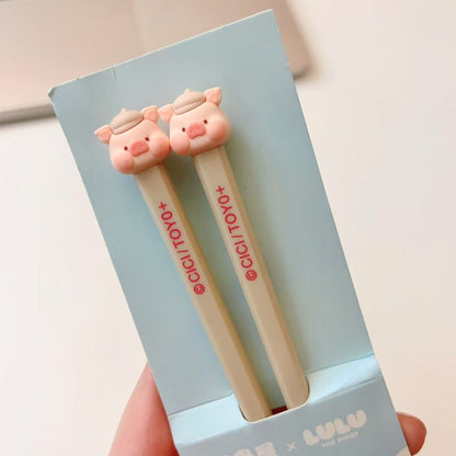 Lulu the Piggy Alloy Chopsticks - Dishwasher Safe