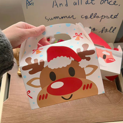 Large Santa Christmas gift box with red hat and white beard, set of 10