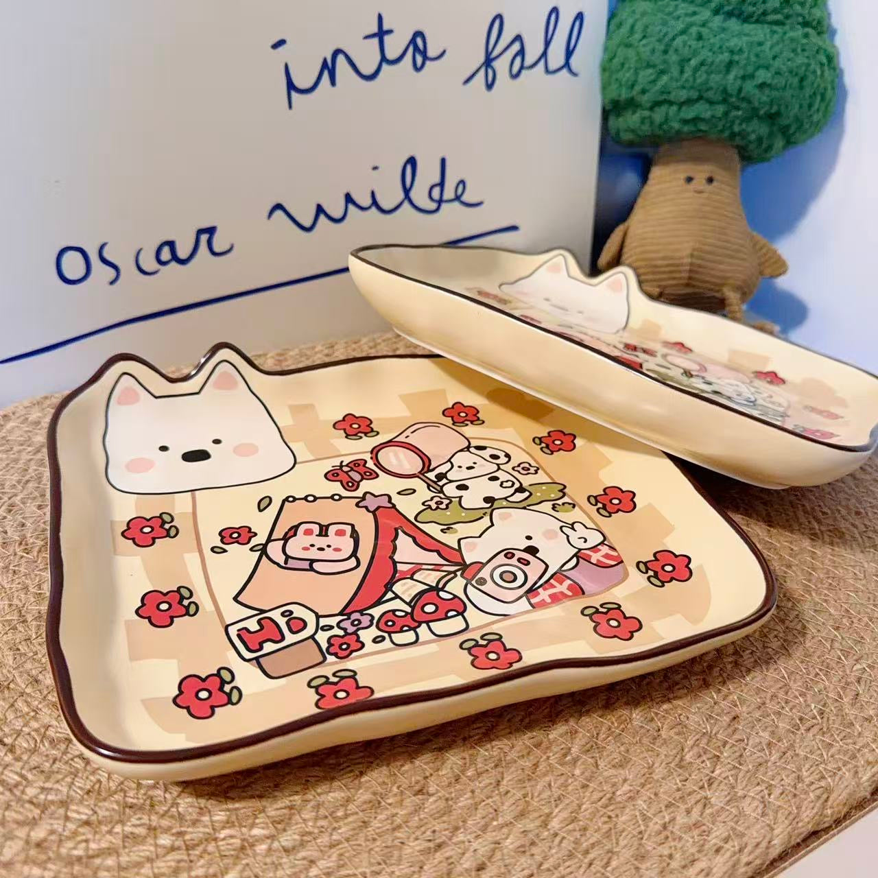 Cute Westie Ceramic Dessert Plate, 7.8-Inch