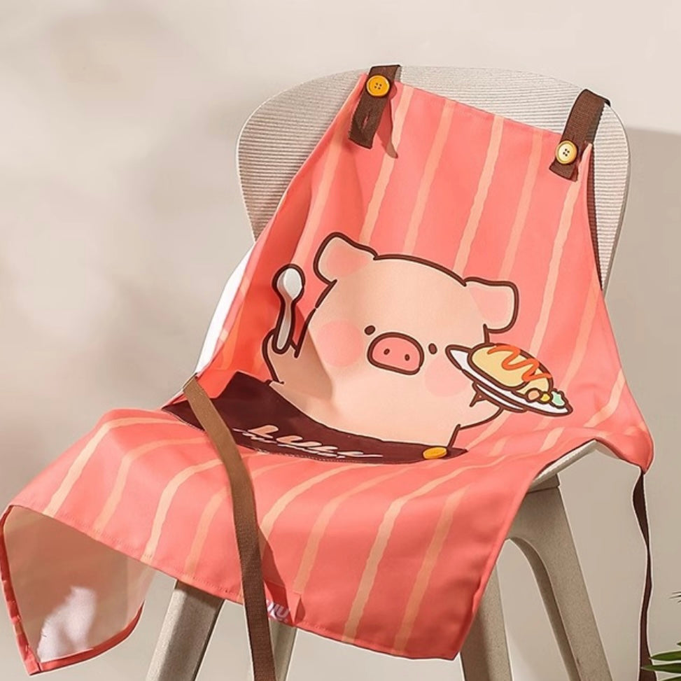 Lulu Piggy Series Cooking Apron with Adjustable Neck Strap