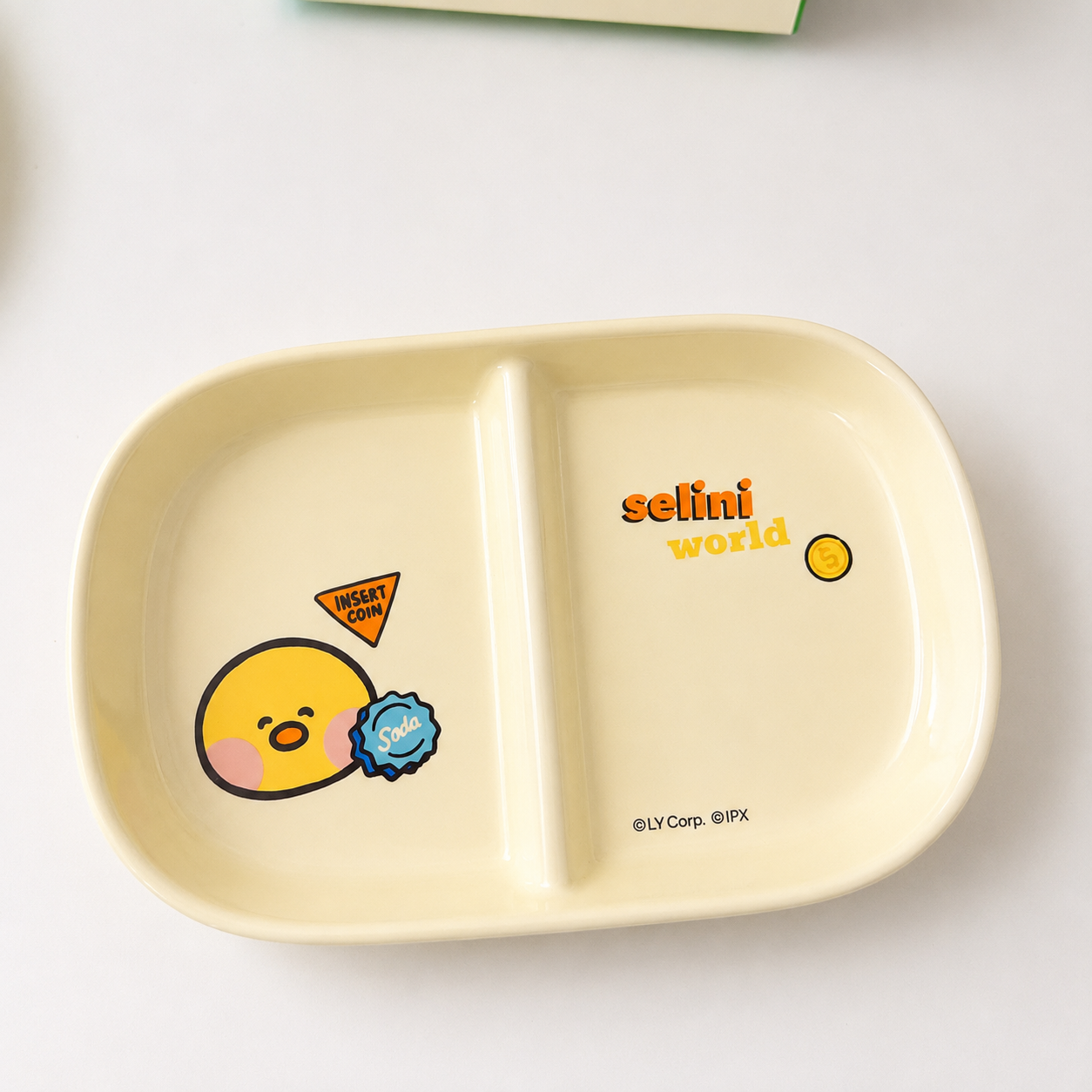 Brown Bear Family Ceramic Divided Plate – Official Collaboration, 9.4-Inch