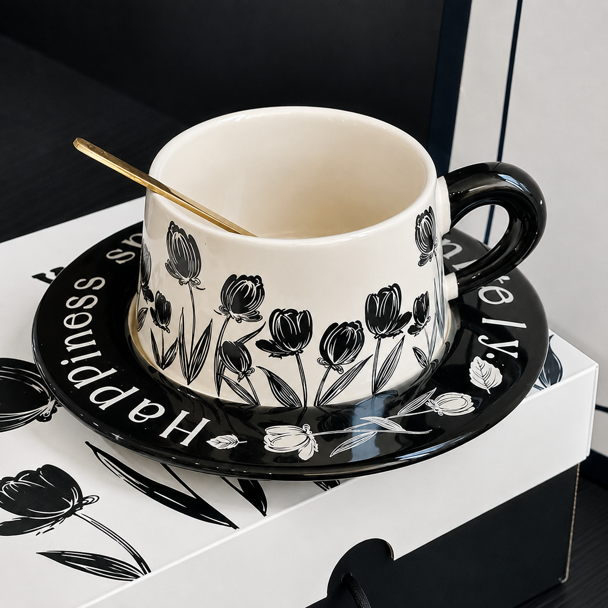 Felicity Floral Ceramic Cup & Saucer Gift Set - 260ML