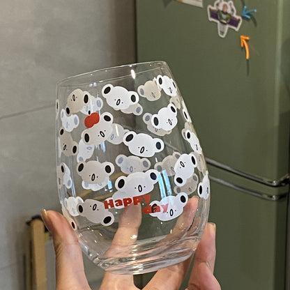Cute Koala Large Glass Cup | Heat-Resistant, 540ML Capacity