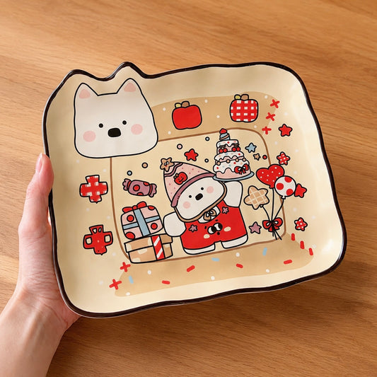 Birthday Westie Ceramic Dessert Plate, 7.8-Inch
