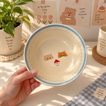 Little Home Cats Ceramic Yogurt Bowl – 500ML