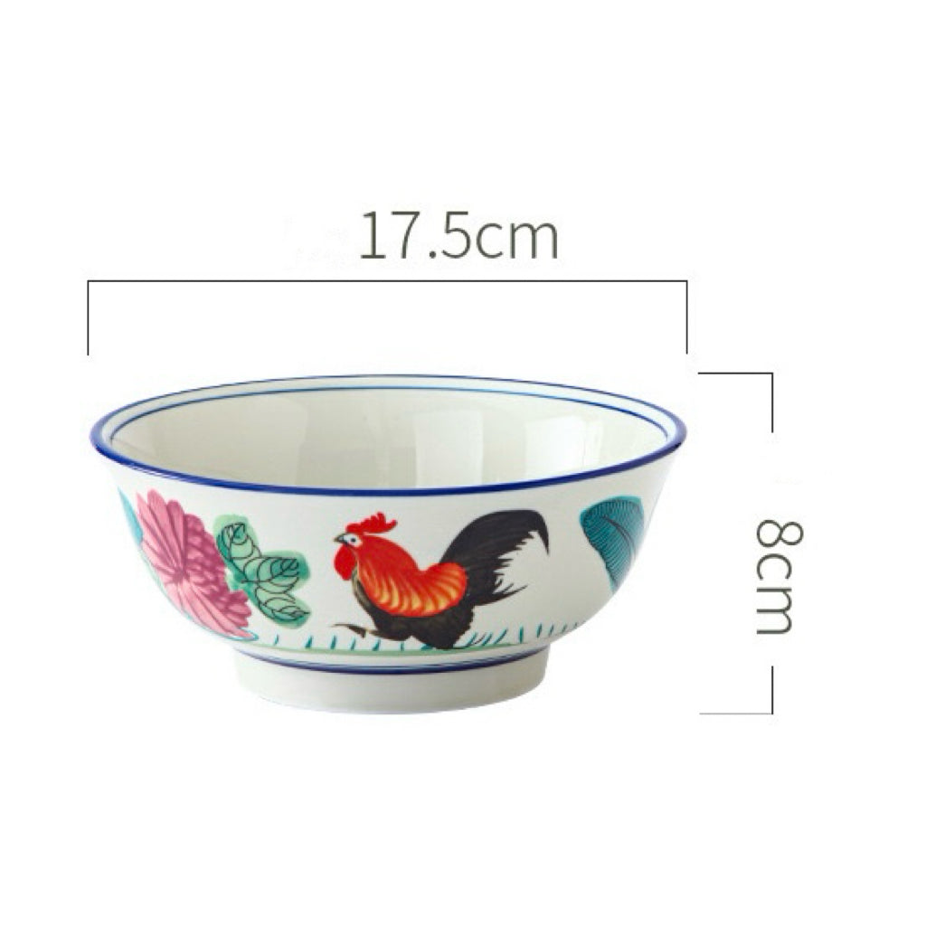 Vintage Ceramic Chinese Style Ramen Bowl | Retro Design – Two Sizes (7-inch, 9-inch)