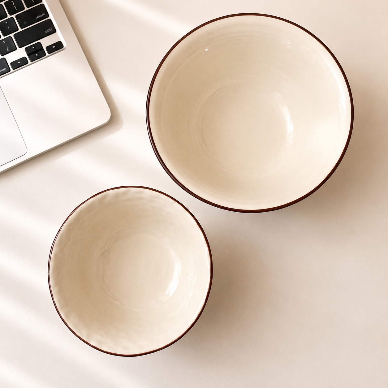 Hand-Painted Cocoa Bean Ceramic Bowls – 300ML & 600ML