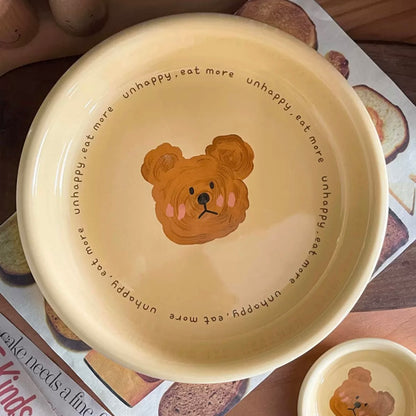 Creamy Yellow Emo Bear Series Dinnerware Set - Set of 5 | Perfect Gift for Housewarming and Birthdays