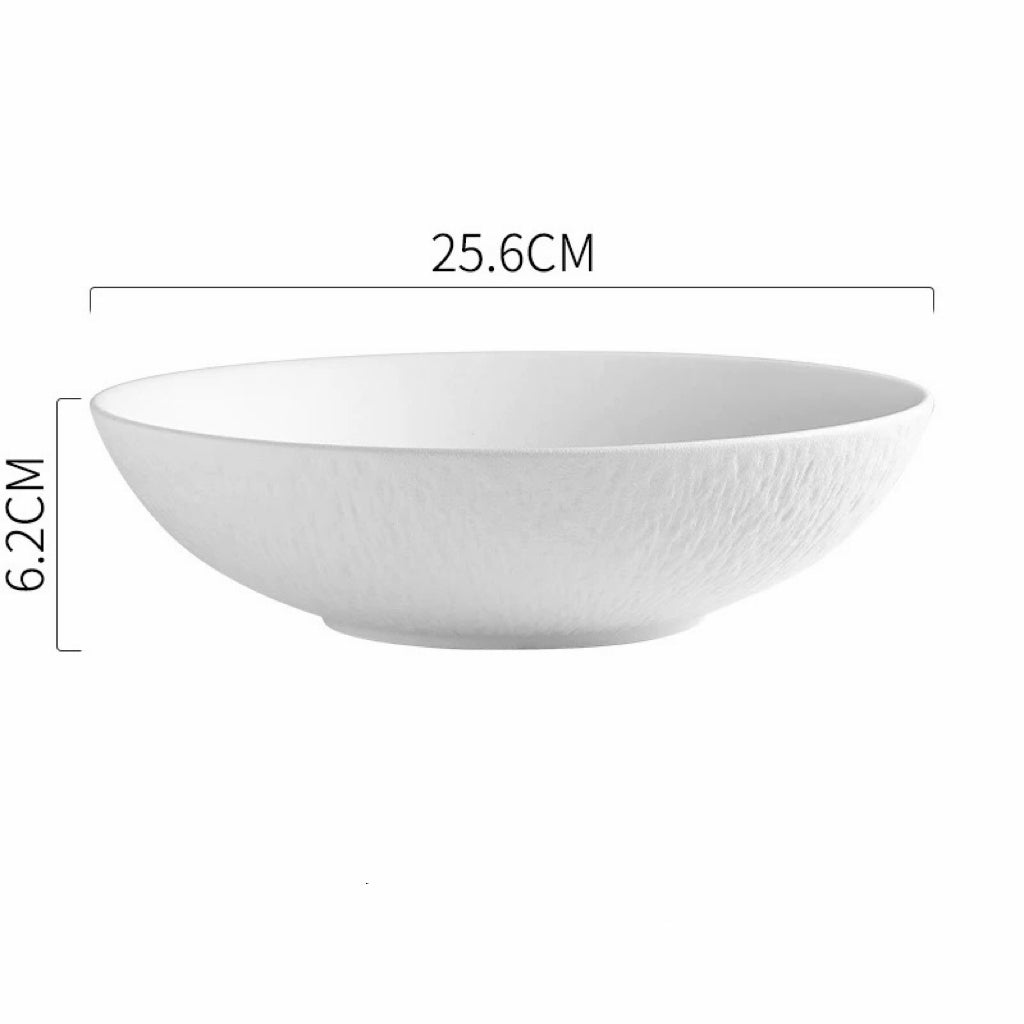 Stone Texture Matte Ceramic Dinner Plate - 2 Colors, 10-Inch