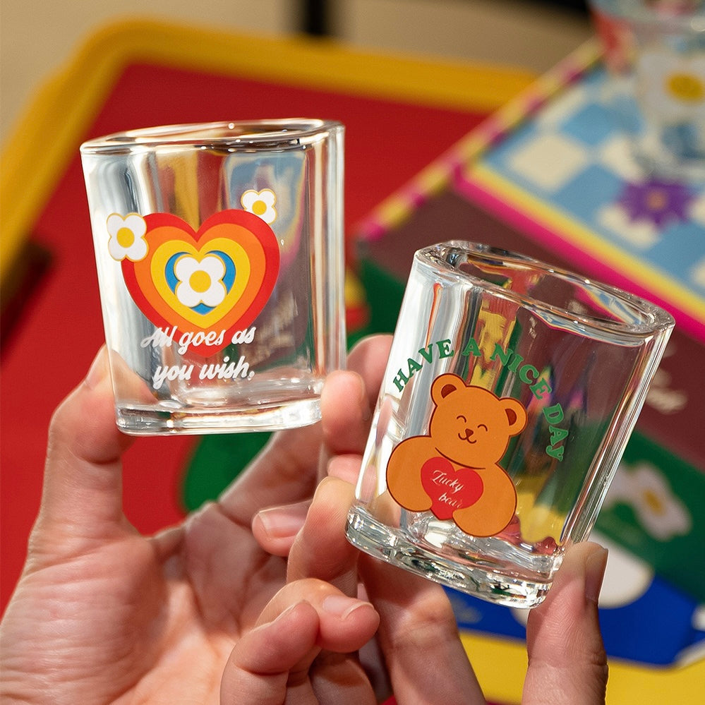 Rainbow Flower Shot Glass Gift Set, 70ML - Set of 4