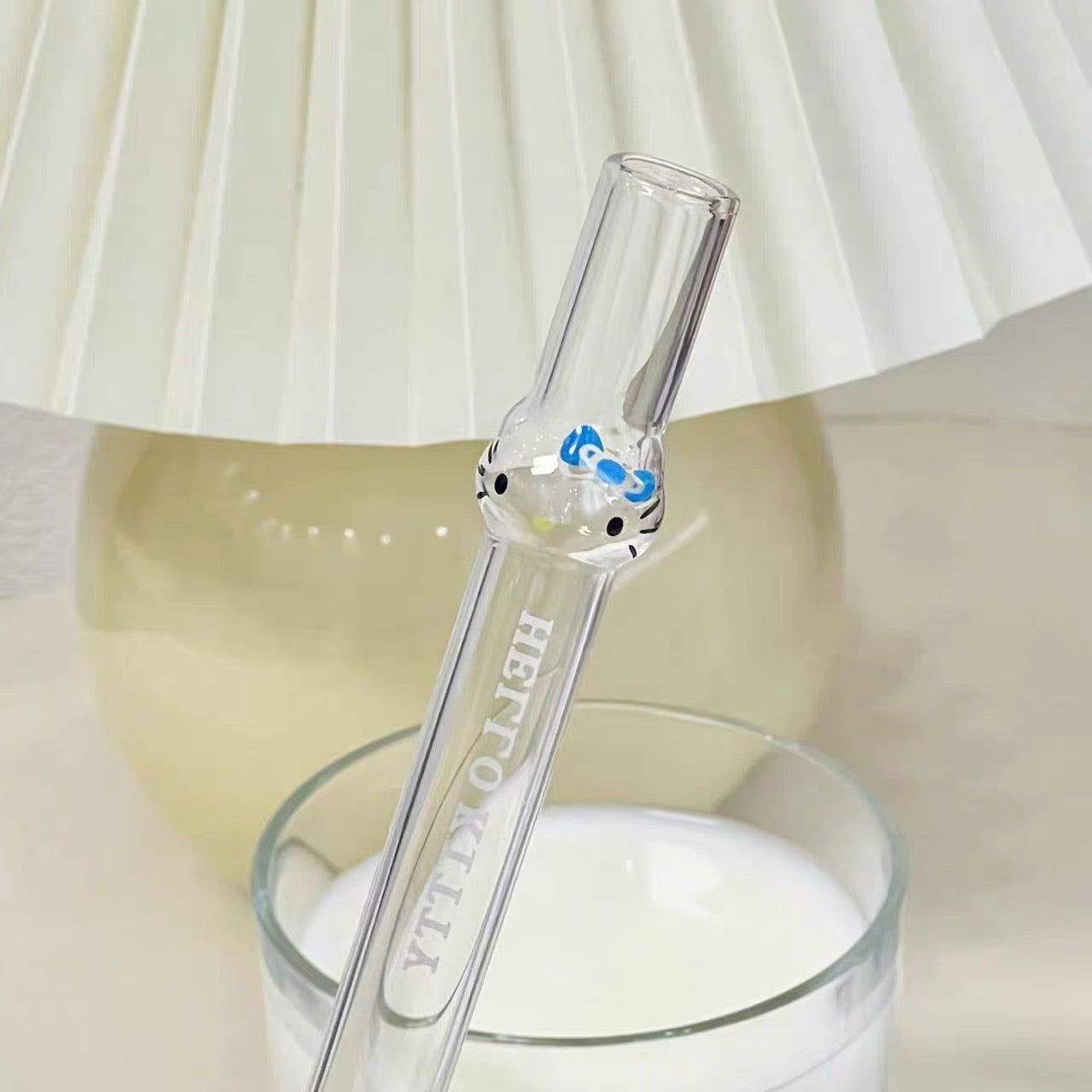 Reusable Kitty Kawaii Glass Straw – 21CM