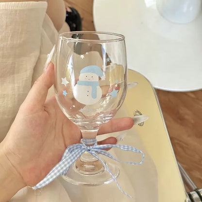 Winter Snowman Footed Wine Glass - 300ML