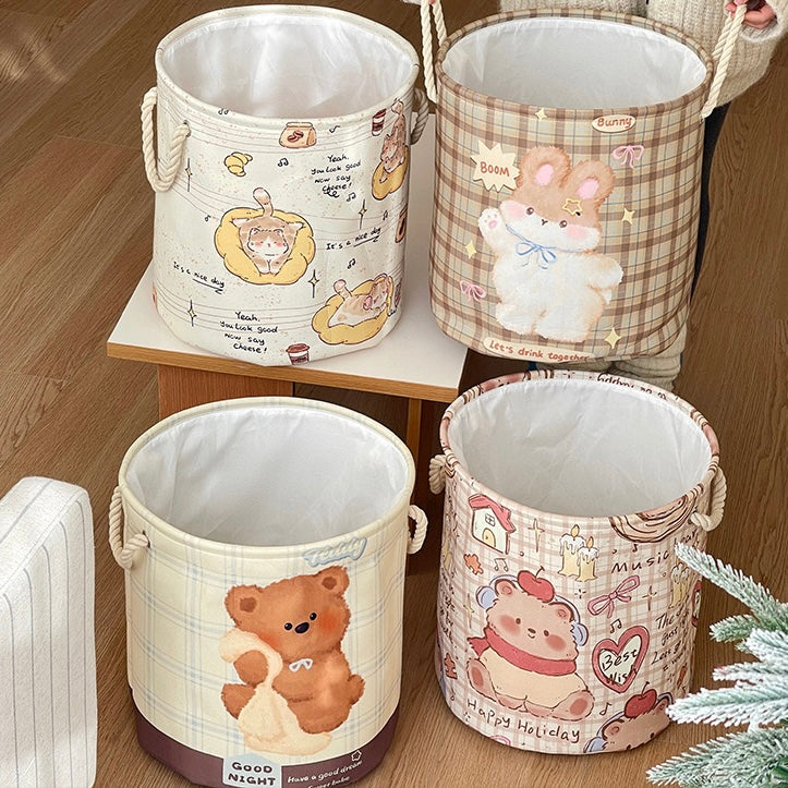 Cute Animal Linen Storage Basket - Foldable & Water-Resistant