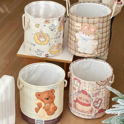 Cute Animal Linen Storage Basket - Foldable & Water-Resistant