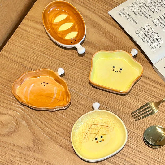 Bread-Shaped Ceramic Sauce Dishes
