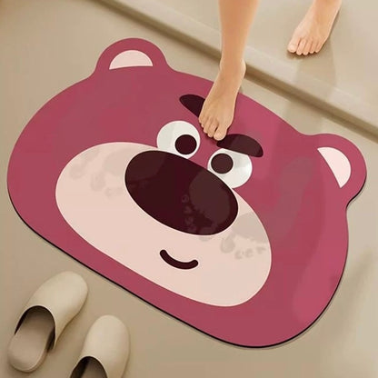 Strawberry Bear Bathroom Absorbant Mat - Size 40x60cm | Quick-Drying and Absorbent