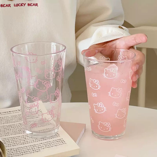 Cute Kitty Glass Cup – 450ML Capacity