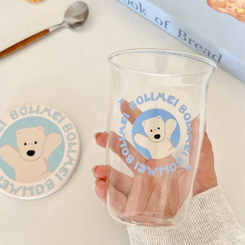 Cute Westie & Polar Bear Couple Glasses – Dishwasher Safe, 400ml Capacity