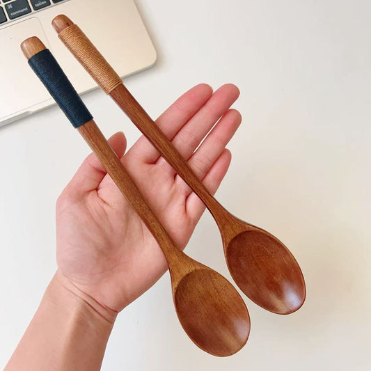 Japanese Style Wooden Spoon with Wrapped Handle