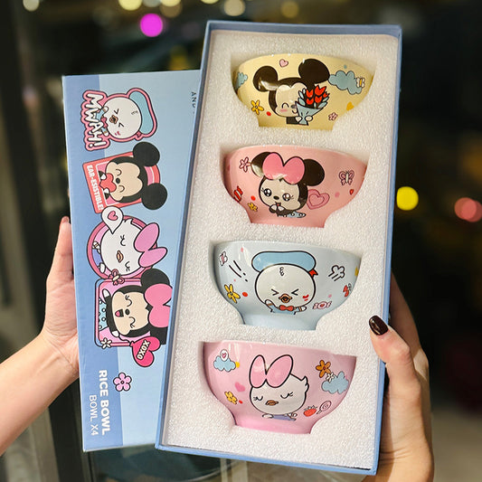 Cute Mickey Ceramic Bowl Gift Set - Set of 4