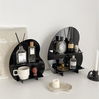 Sleek Black Minimalist Acrylic Display Shelf - Stylish Organizer for Perfumes, Cups, and Decorative Items