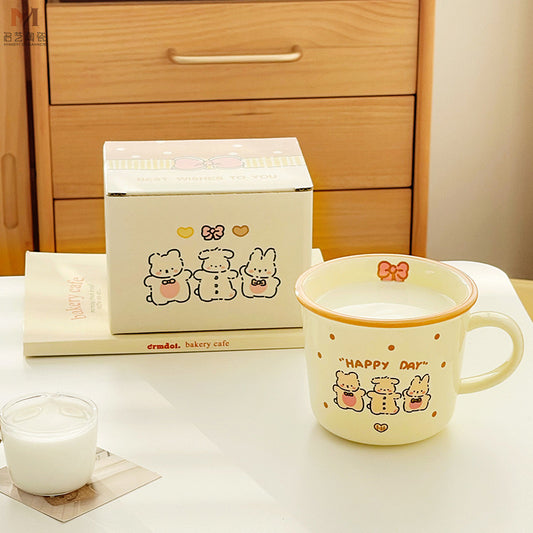 Happy Bunny Ceramic Coffee Mug | Gift-Ready Packaging, 340ML Capacity