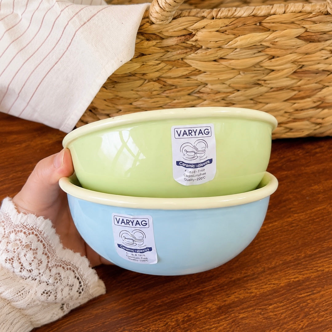 Morandi Pastel Ceramic Yogurt Bowl Set of 4 – 400ML