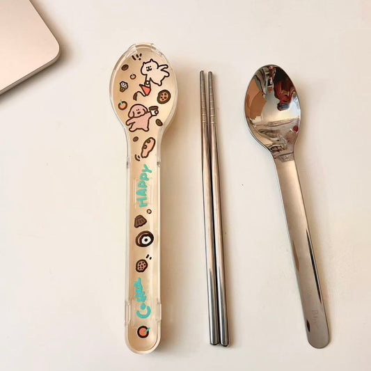 Doodle Cutlery Set with Travel Case - Set of 2