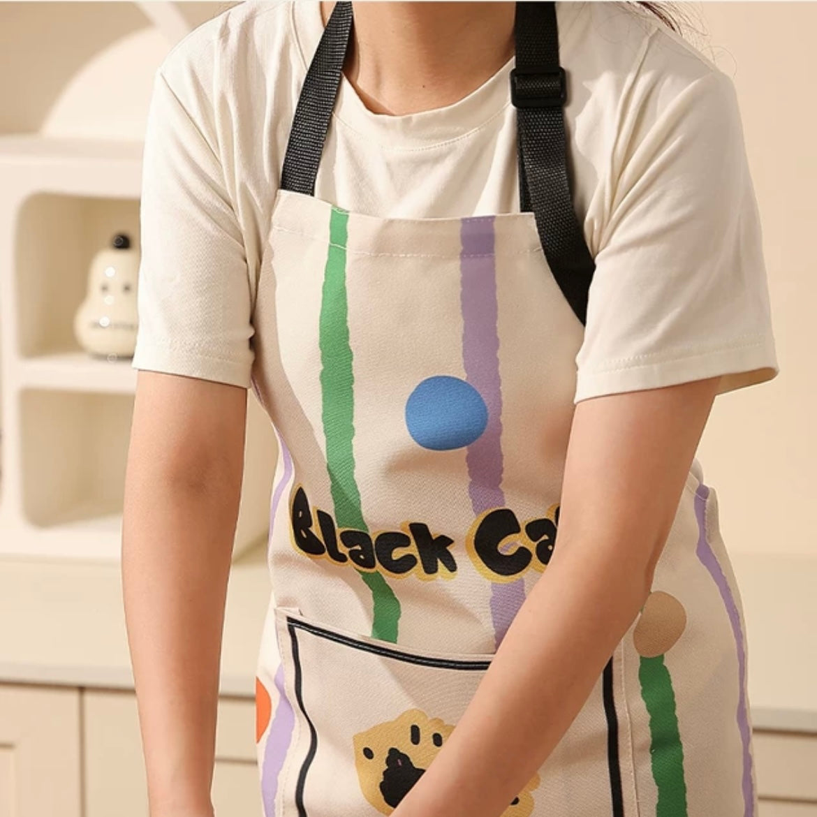 Animal Party Cooking Apron with Adjustable Neck Strap and Large Pocket – Machine Washable Designs