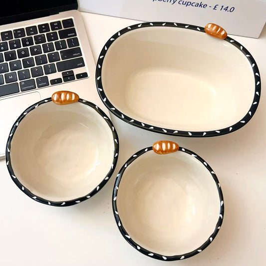 Sesame Bread Ceramic Bowls - 360ML & 900ML