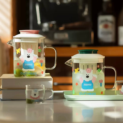 Cute Westie Glass Water Pitcher with Tea Infuser - 800ML