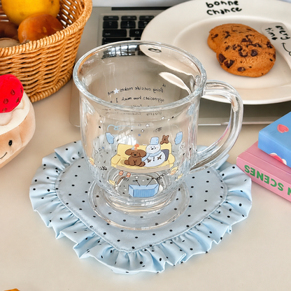 Cosy Snowman Glass Mug with Handle – 450ML