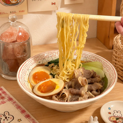 Japanese Ramen Illustration Ceramic Bowl, 800ML