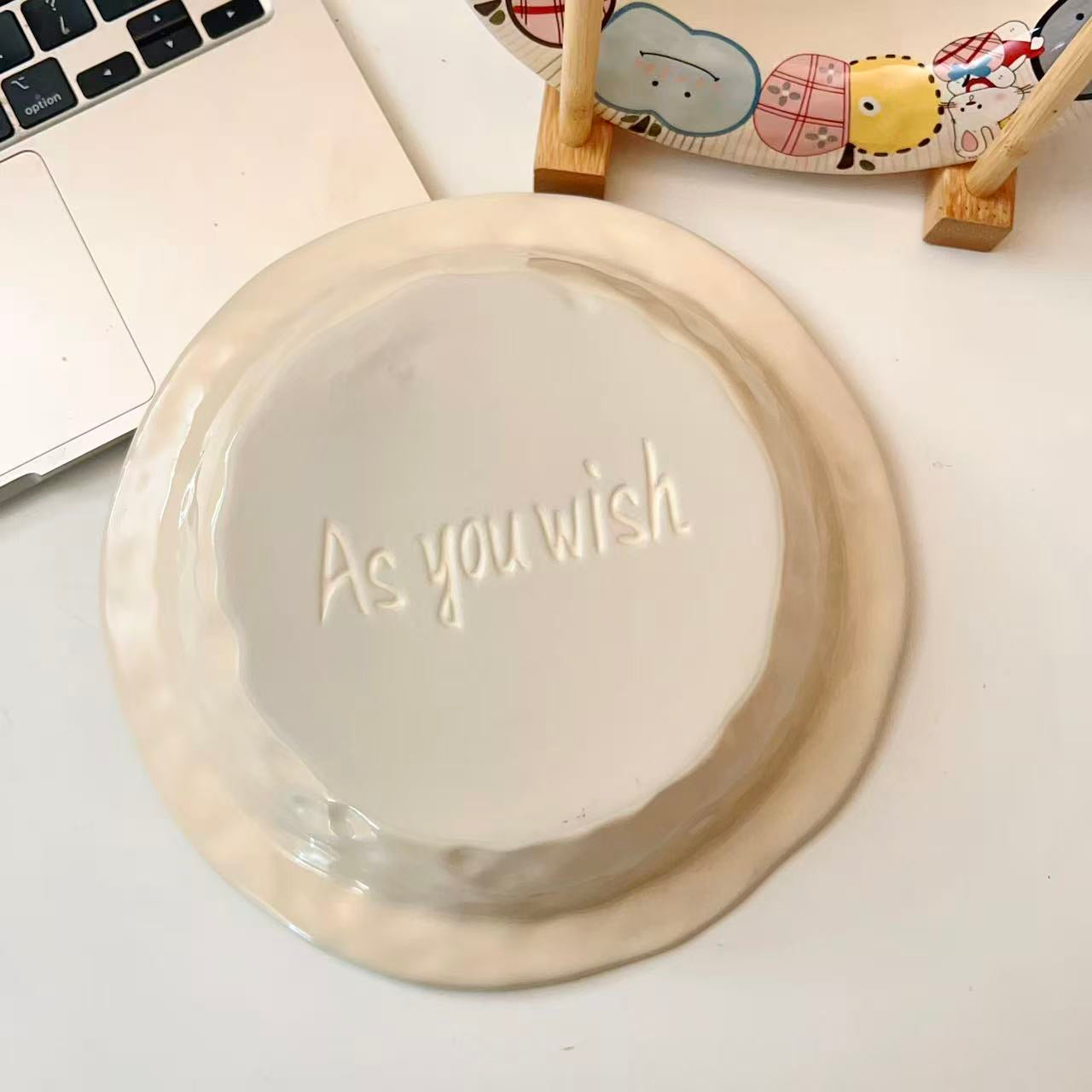 Apple Bunny Ceramic Deep Plate – 8.2 Inch