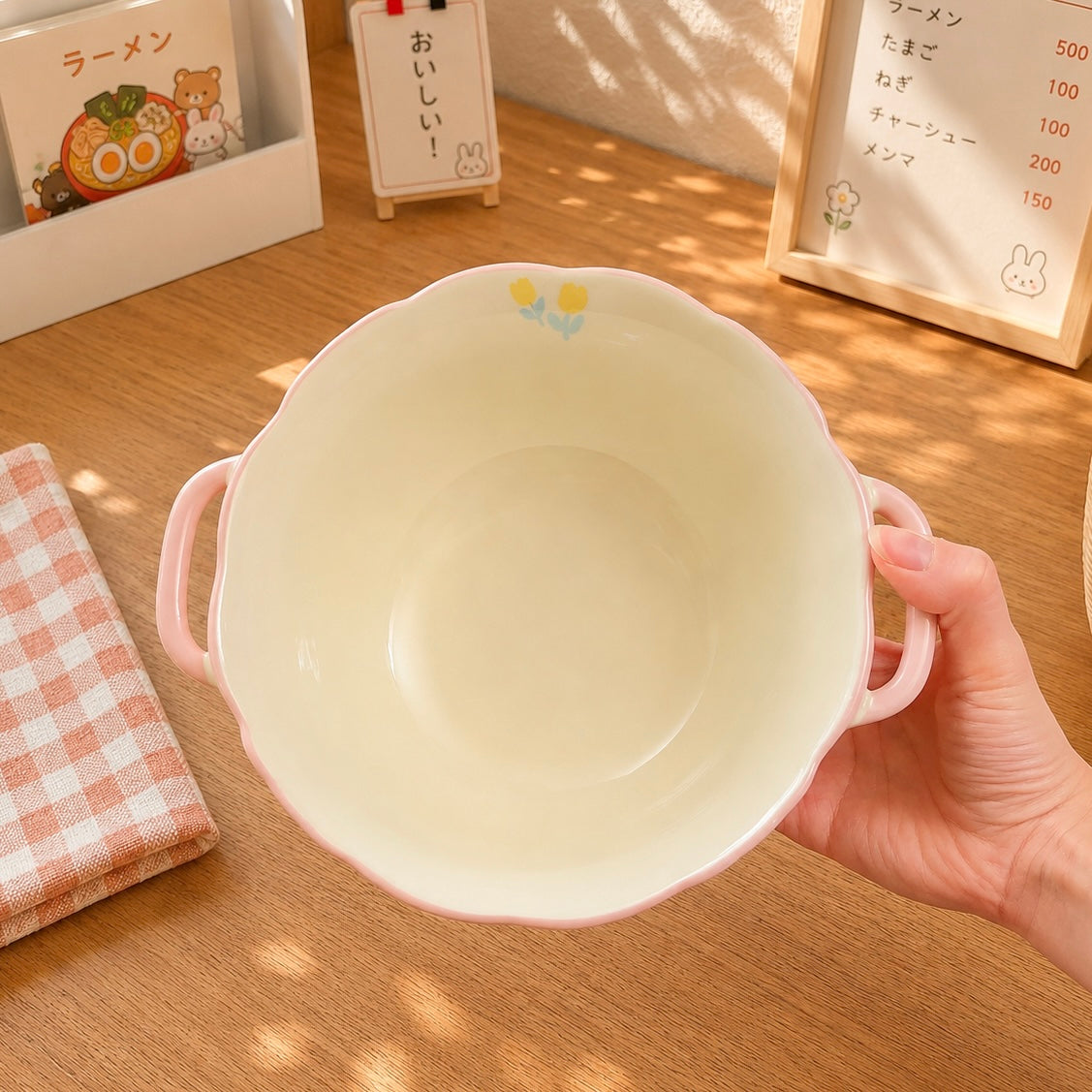 Pink Puppy Ceramic Soup Bowl with Handles – 900ML