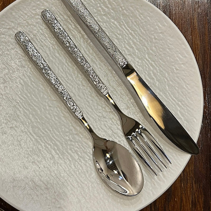 Rock-Texture Handle Flatware Set - Set of 3