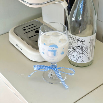 Winter Snowman Footed Wine Glass - 300ML