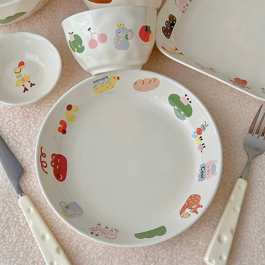 Cute Illustration Series Dinnerware Set - Adorable and Practical Design