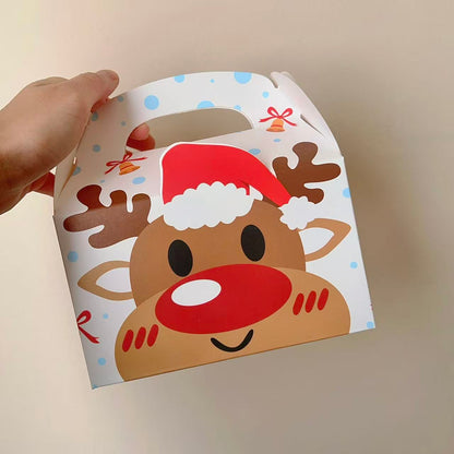 Large Santa Christmas gift box with red hat and white beard, set of 10