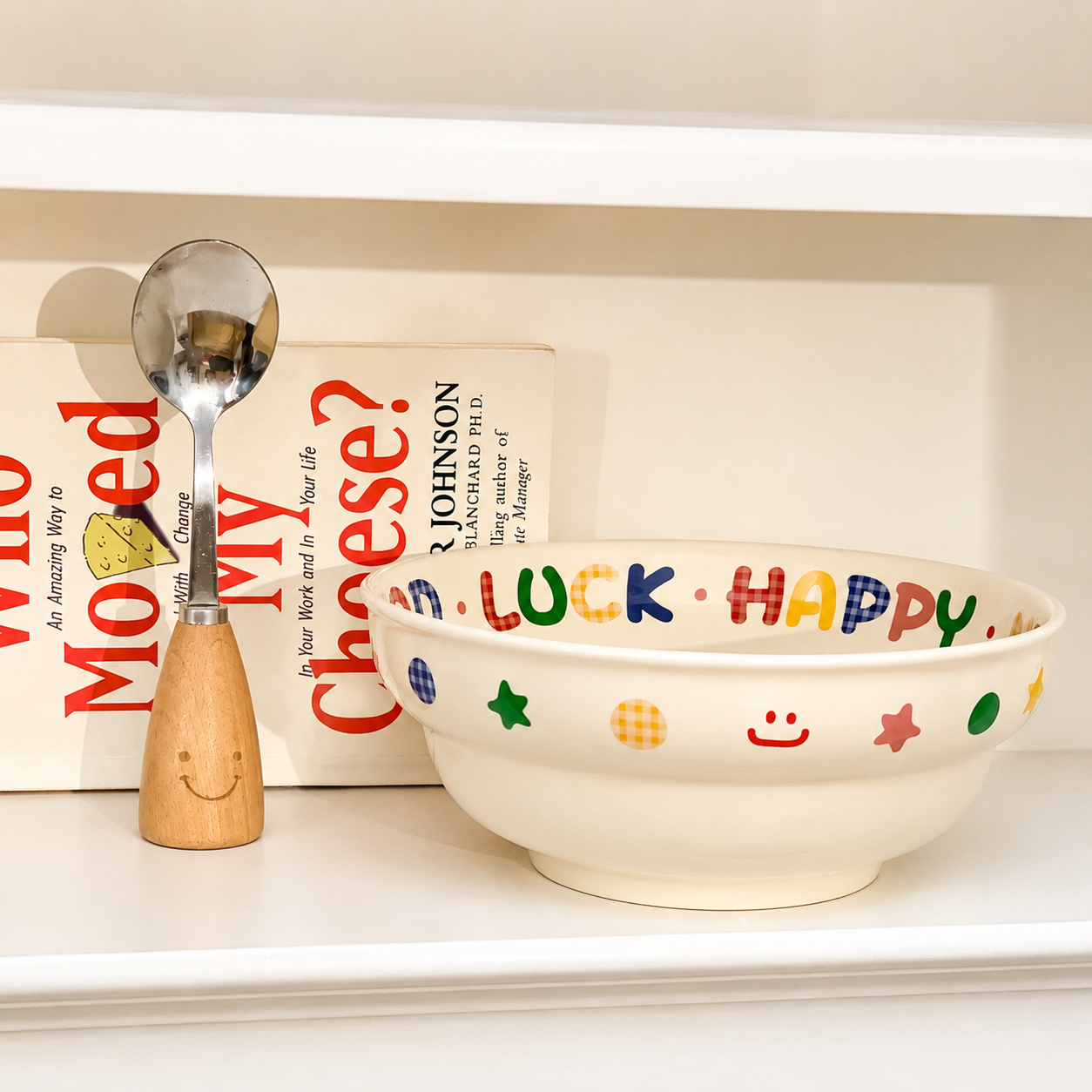 Rainbow Gingham Letter Ceramic Bowl – 2 Sizes