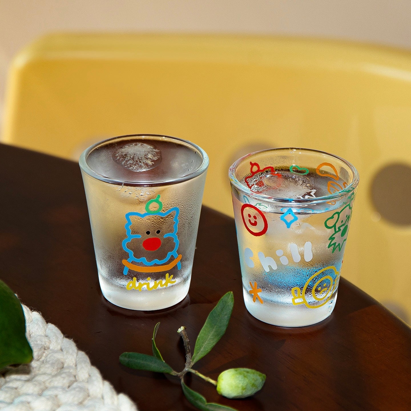 Doodle Dog Soju Shot Glass Gift Set, 70ML – Set of 4