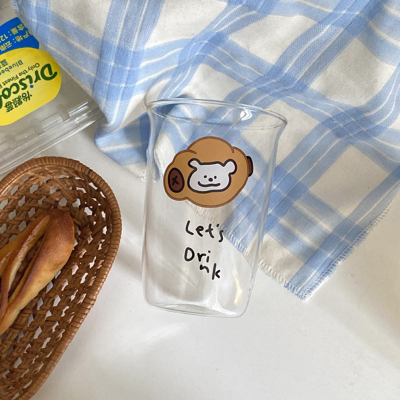 Adorable Bread Puppy Glass Mug - 470ML Capacity