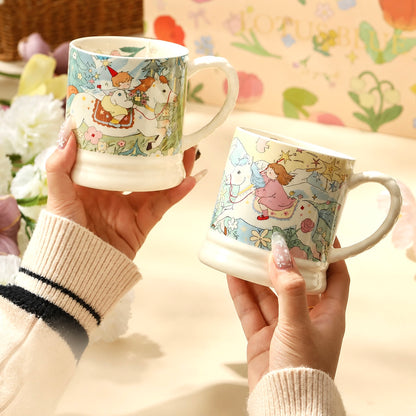 Vintage Fairy Tale Rider Ceramic Mug Gift Set – Set of 2 | 340ML