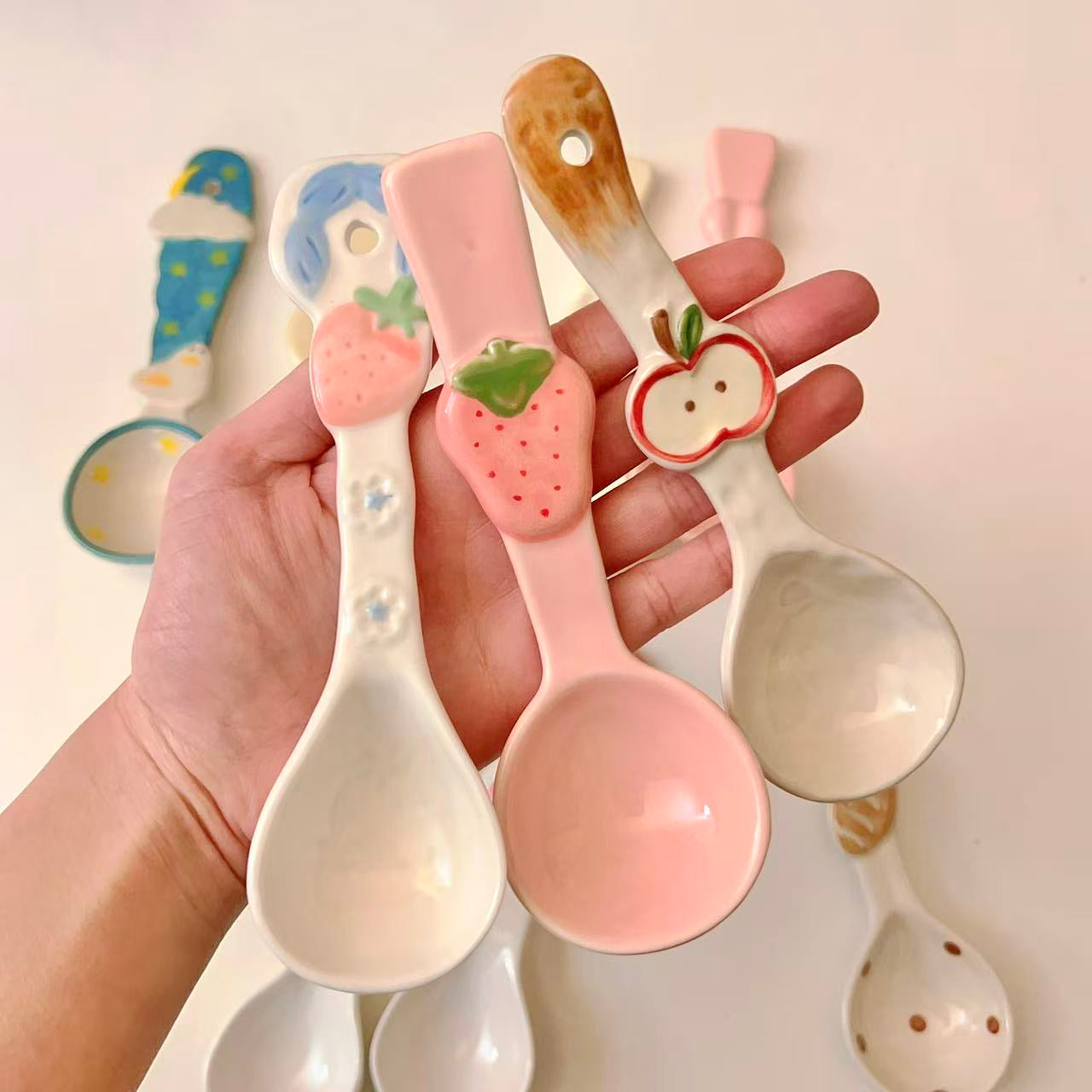 Colorful Handcrafted Ceramic Spoons