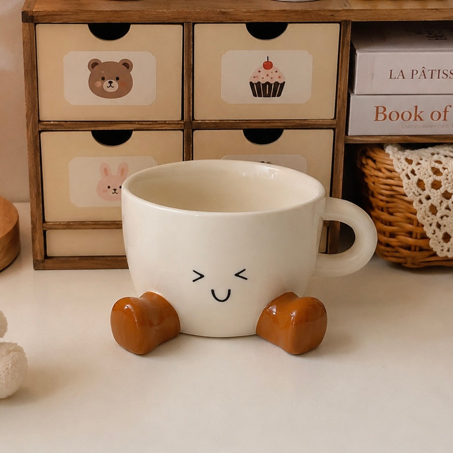 Smiley Face Little Legs Ceramic Mug – 300ML