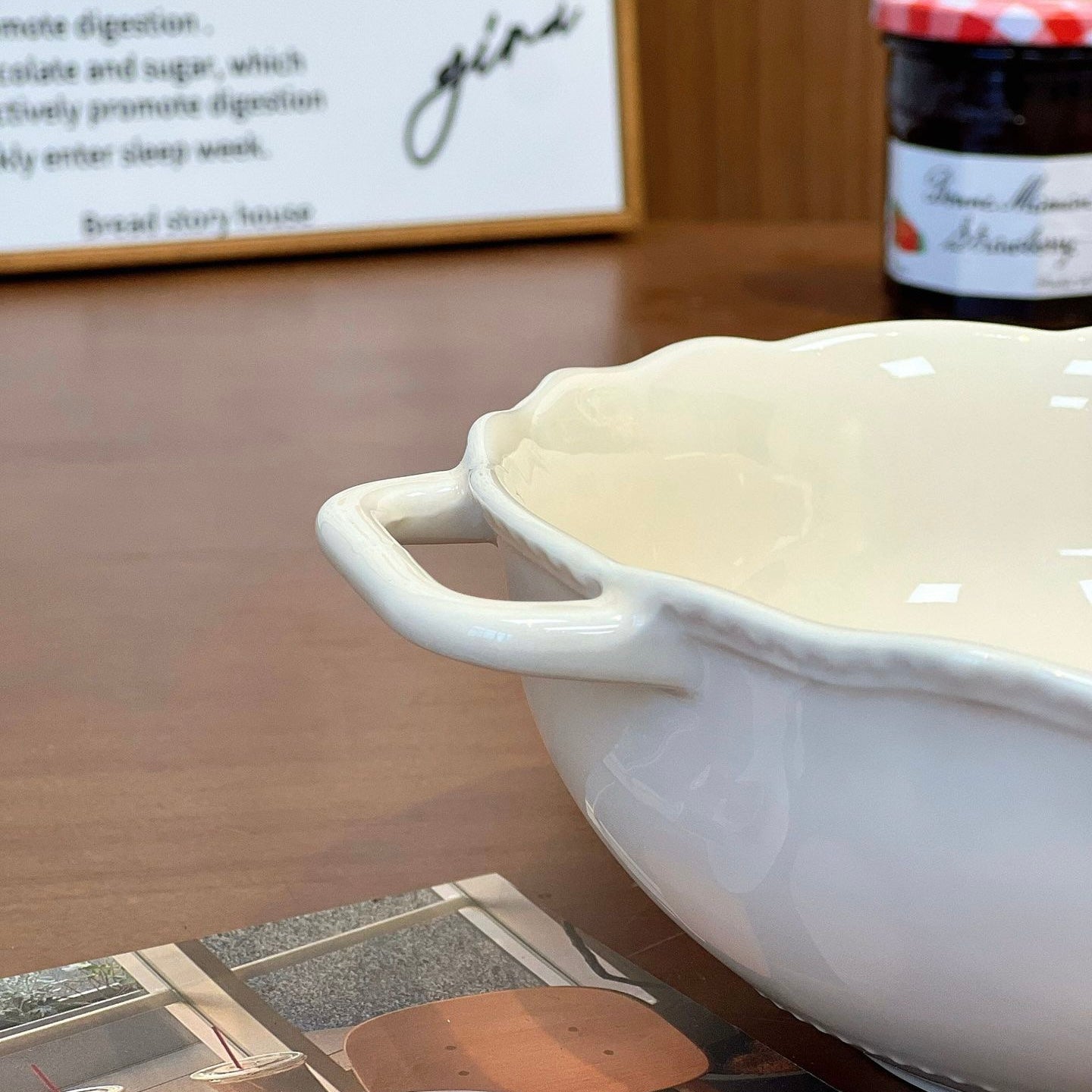 Creamy Bow Double Handle Soup Bowl – 900ML