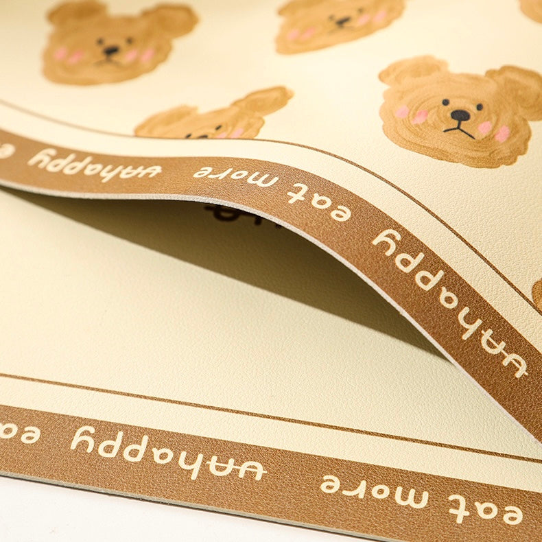 Emo Bear Waterproof Leather Placemat – 4 Styles